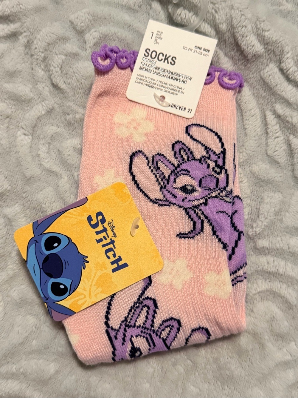 Disney Stitch Pink Kids Socks